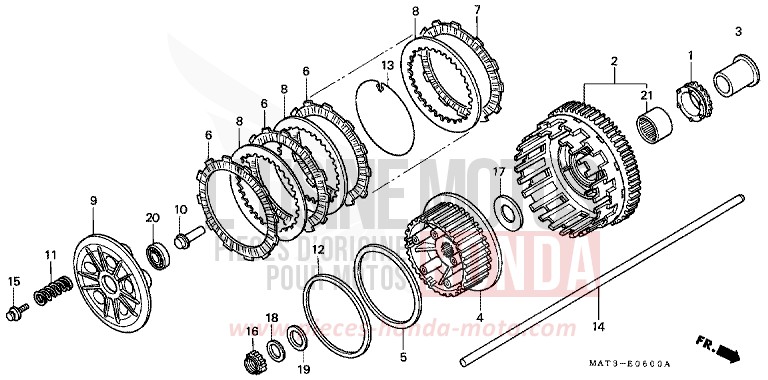CLUTCH (V/W) for Super Blackbird TITANIUM METALLIC (YR183) from 1997
